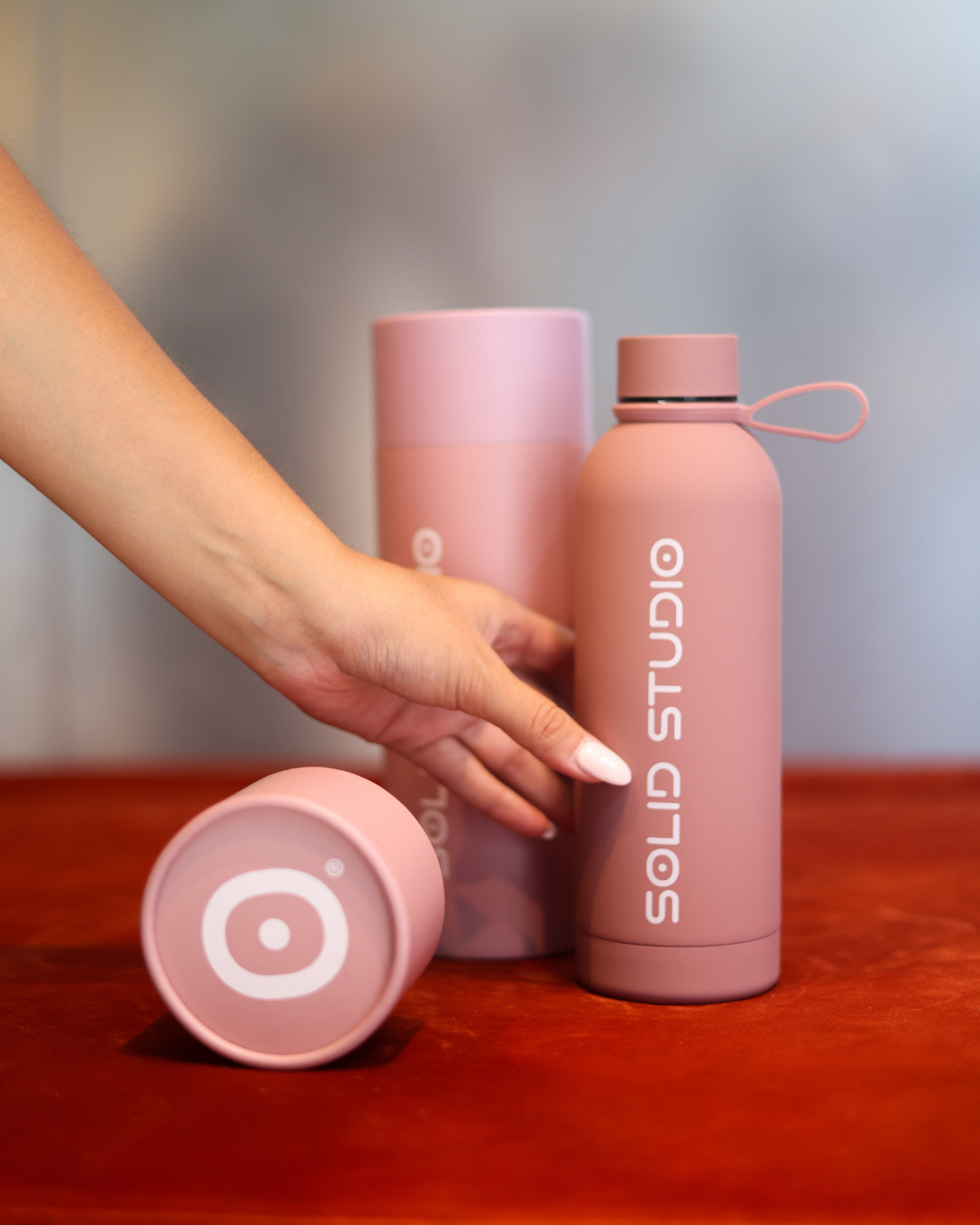 Botella de agua Solid Rosa